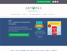 Tablet Screenshot of advanceorthodonticshouston.com
